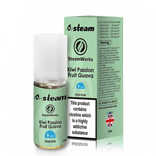 A Steam 10ml E Liquid Pack of 10, Kiwi Passion Fruit Guava Flavor