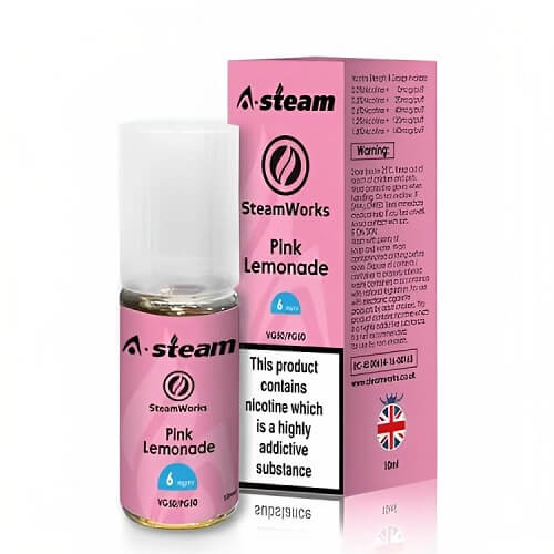 A Steam 10ml E Liquid Pack of 10, Pink Lemonade Flavor