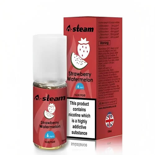 A Steam 10ml E Liquid Pack of 10, Strawberry Watermelon Flavor
