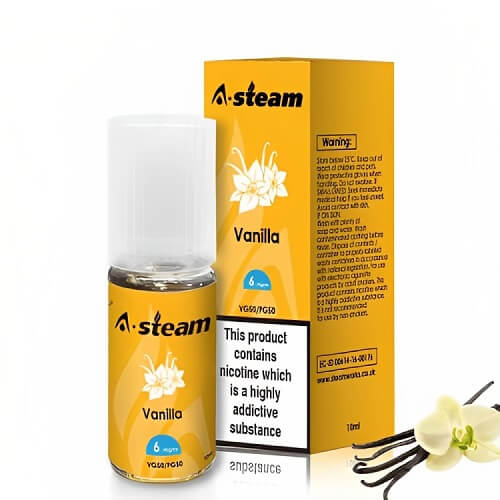 A Steam 10ml E Liquid Pack of 10, Vannila Flavor