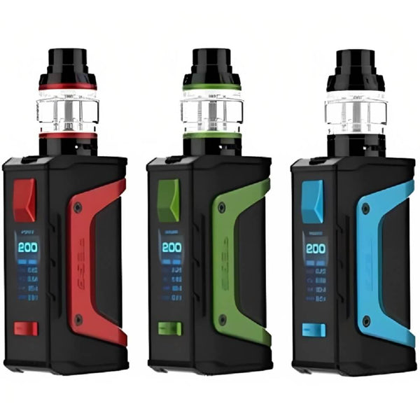 Aegis Legend 200W Mod Kit, Red Trim, Green Trim And Dark Blue Colours