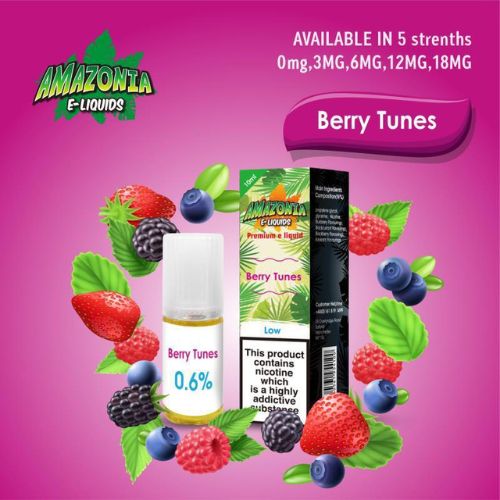 Amazonia 10ml E Liquid 50 50 Pack of 10, Berry Tunes Flavor