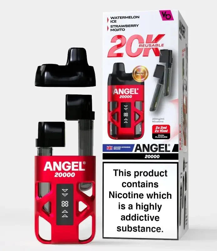 Angel 20000 Puffs Prefilled Vape Kit, Watermelon Ice And Strawberry Mojito Flavour