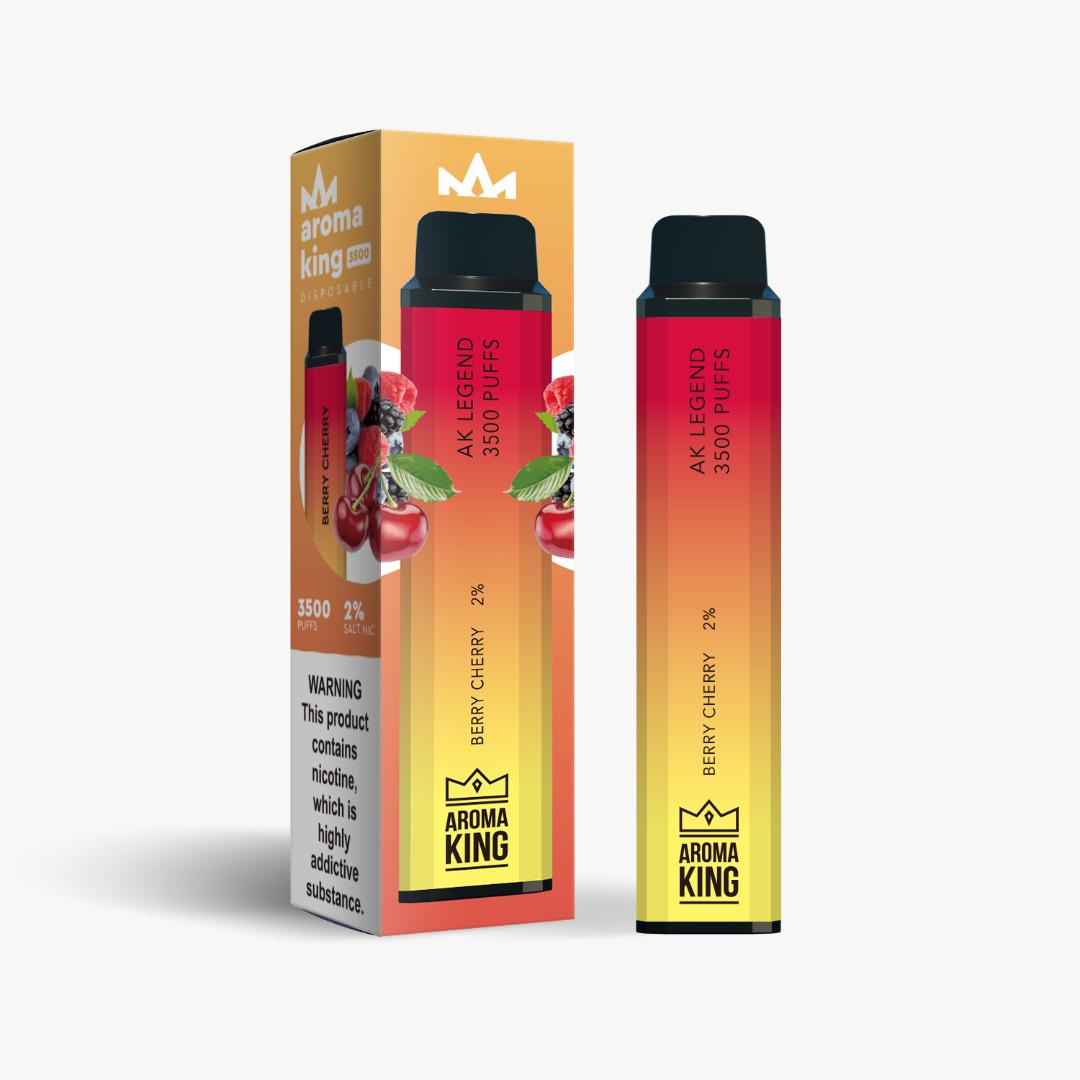 Aroma King 3500 Prefilled Vape Pod Device Pack of 10, Berry Cherry Flavor