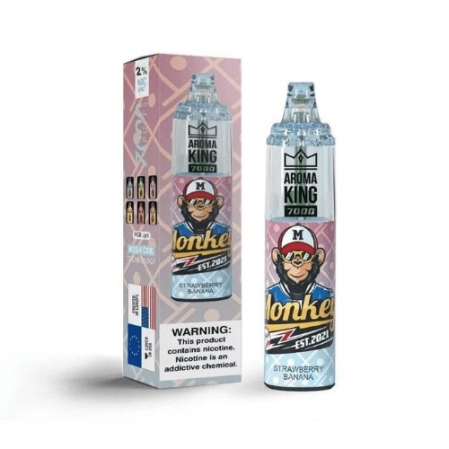 Aroma King 7000 Prefilled Vape Pod Device Pack of 10, Strawberry Banana Flavor