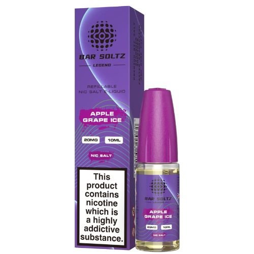 Bar Soltz 10ml Nic Salt E Liquid Pack of 10, Apple Grape Ice Flavor