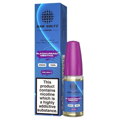 Bar Soltz 10ml Nic Salt E Liquid Pack of 10, Black Currant Menthol Flavor