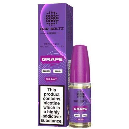 Bar Soltz 10ml Nic Salt E Liquid Pack of 10, Grape Flavor