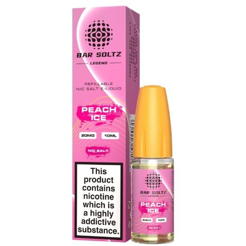Bar Soltz 10ml Nic Salt E Liquid Pack of 10, Peach Ice Flavor