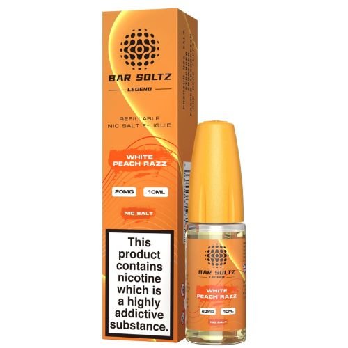 Bar Soltz 10ml Nic Salt E Liquid Pack of 10, White Peach Razz Flavor