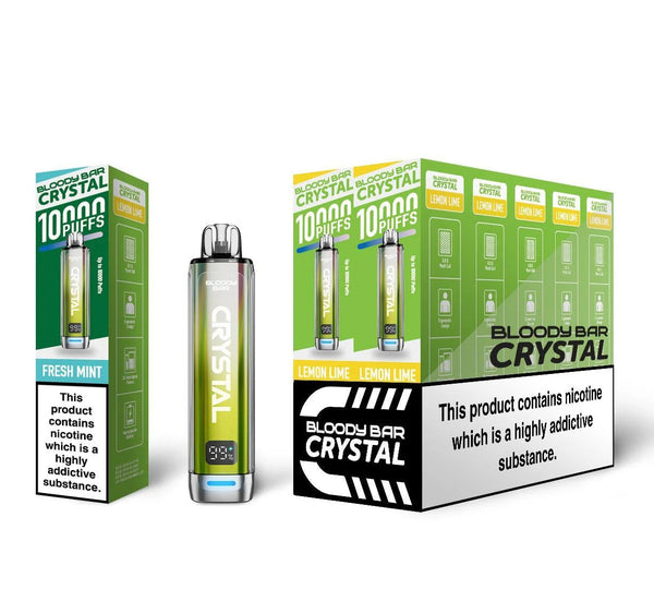 Bloody Bar Crystal 10000 Pre-Filled Vape Pod Kit (20MG), Fresh Mint Flavor