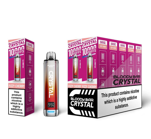 Bloody Bar Crystal 10000 Pre Filled Vape Pod Kit 20MG, Fizzy Cherry Flavor
