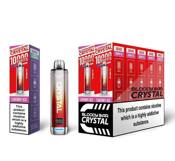 Bloody Bar Crystal 10k Pre Filled Pod Kit Box of 10, Cherry Ice Flavor