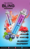 Crystal Bling 6000 Prefilled Vape Pod Device, Blueberry Raspberry Flavor