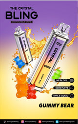 Crystal Bling 6000 Prefilled Vape Pod Device, Gummy Bear Flavor
