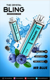 Crystal Bling 6000 Prefilled Vape Pod Device, Mr Blue Flavor