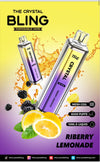 Crystal Bling 6000 Prefilled Vape Pod Device, Riberry Lemonade Flavor