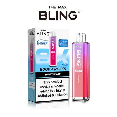 Crystal Bling Max 8K Puffs Prefilled Pod Kit Box of 5, Berry Blaze Flavor