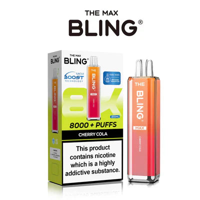 Crystal Bling Max 8K Puffs Prefilled Pod Kit Box of 5, Cherry Cola Flavor