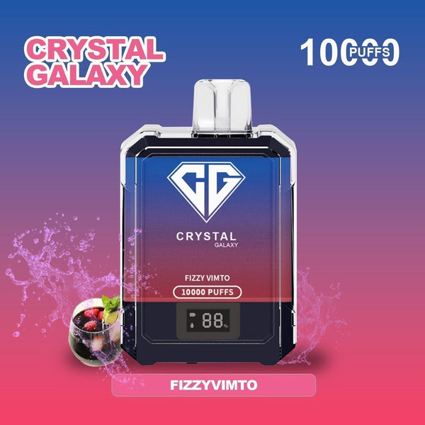 Crystal Galaxy 10000 Puffs Prefilled Vape Pack of 10, Fizzy Vimto Flavor