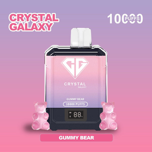 Crystal Galaxy 10000 Puffs Prefilled Vape Pack of 10, Gummy Bear Flavor