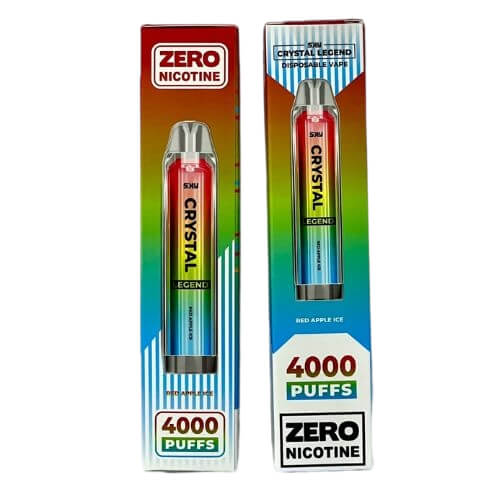 Crystal Legend 4K Puffs Prefilled Vape PodPack of 10, Red Apple Ice Flavor
