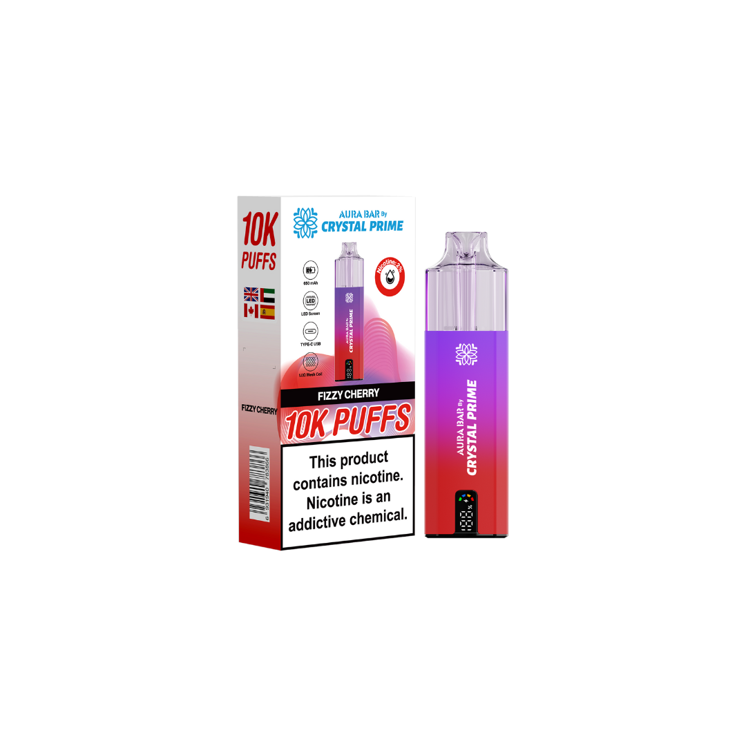 Crystal Prime 10k Pre Filled Pod Kit Box of 5 , Fizzy Cherry Flavor