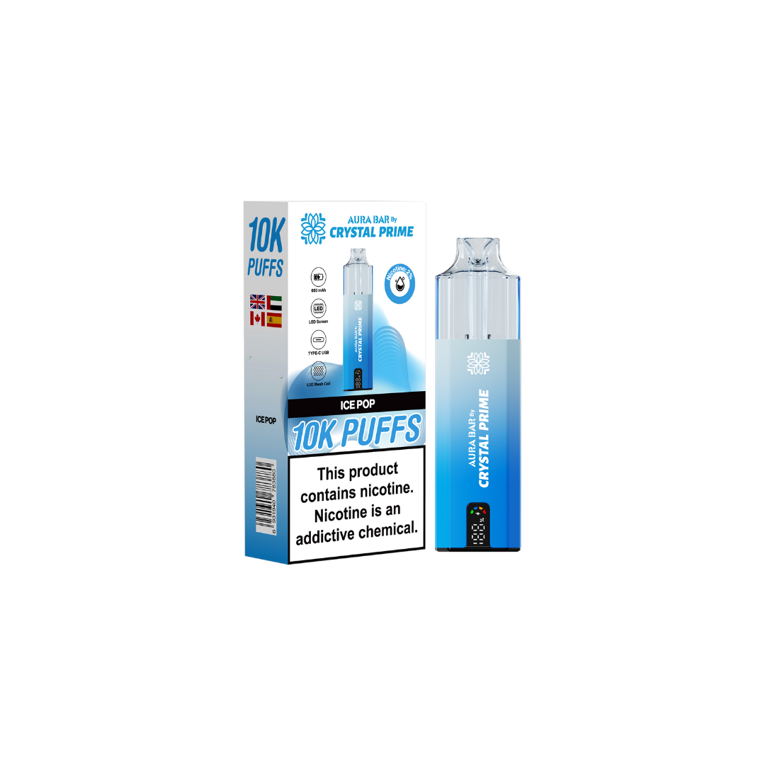 Crystal Prime 10k Pre Filled Pod Kit Box of 5 , Ice Pop Flavor