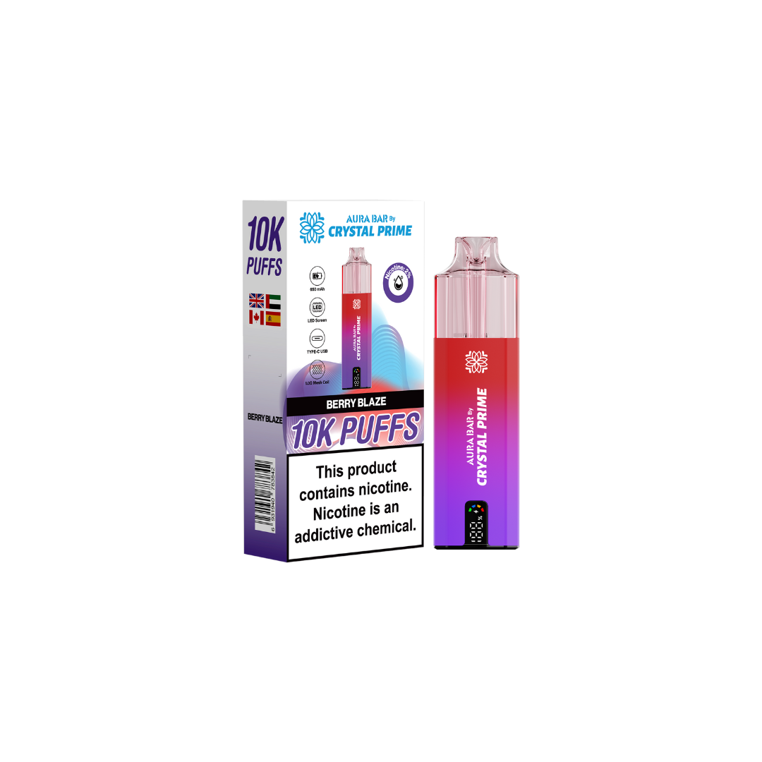 Crystal Prime 10k Pre Filled Pod Kit Box of 5 , Berry Blaze Flavor
