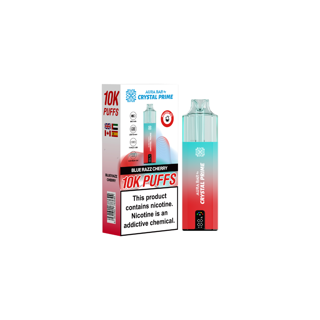 Crystal Prime 10k Pre Filled Pod Kit Box of 5 , Blueberry Cherry Cranberry Flavor