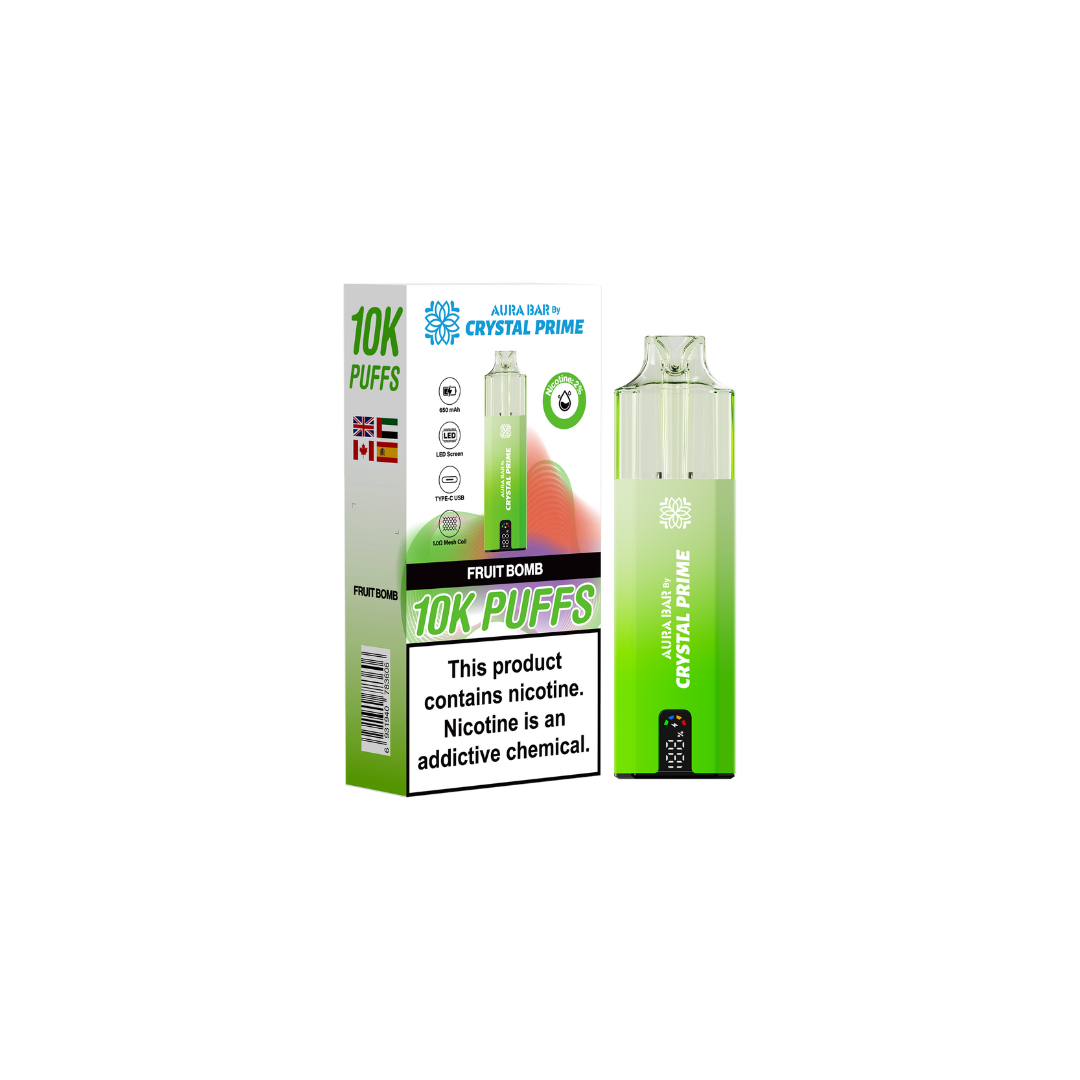 Crystal Prime 10k Pre Filled Pod Kit Box of 5 , Fruit Bomb Flavor