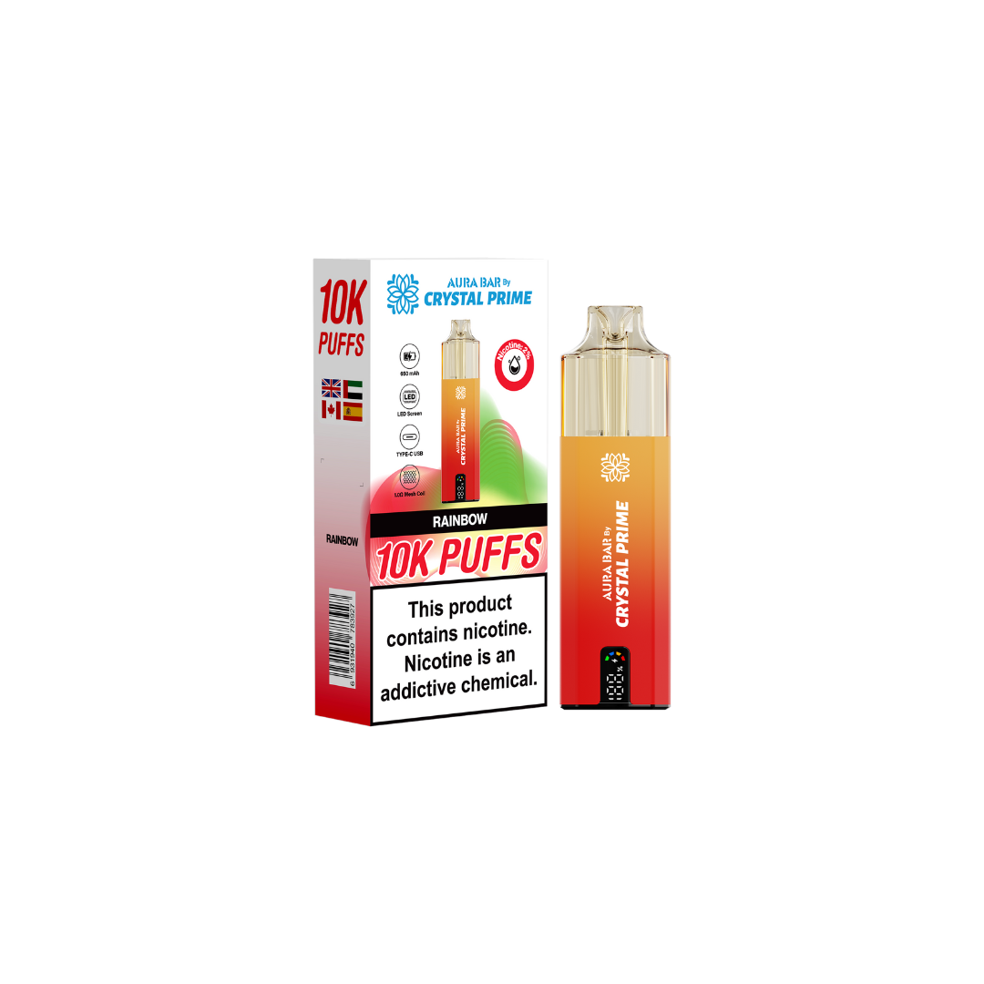 Crystal Prime 10k Pre Filled Pod Kit Box of 5 , Rainbow Flavor
