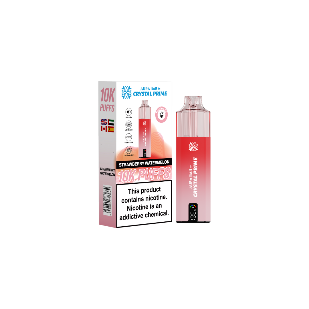 Crystal Prime 10k Pre Filled Pod Kit Box of 5 , Strawberry Watermelon Flavor