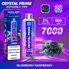 Crystal Prime 7000 Puffs Vape Pod Kit, Blueberry Raspberry Flavor