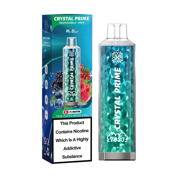 Crystal Prime 7000 Puffs Vape Pod Kit, Mr Blue Flavor