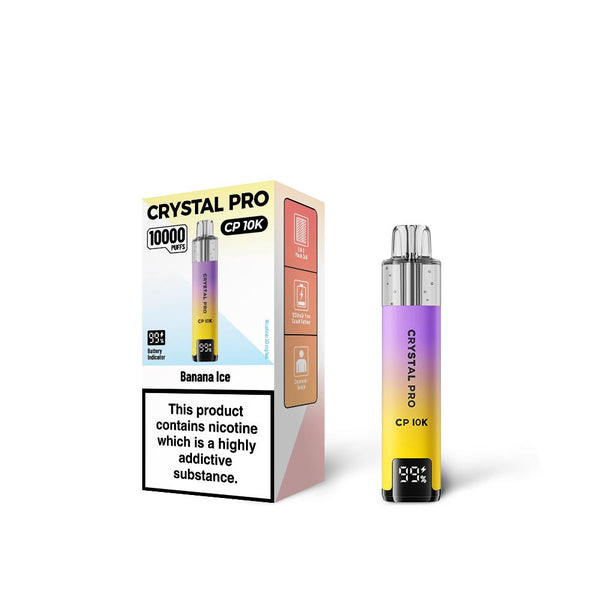 Crystal Pro 10000 (CP10K) PreFilled Pod Kit Box of 5, Banana Ice Flavor