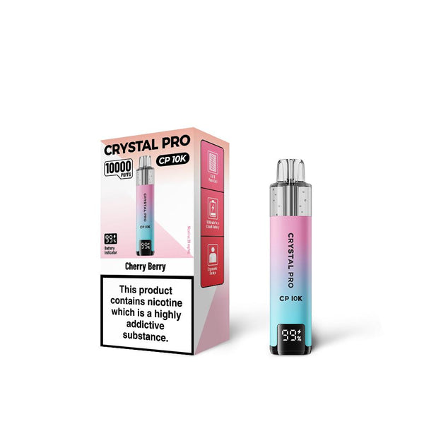 Crystal Pro 10000 (CP10K) PreFilled Pod Kit Box of 5, Cherry Berry Flavor