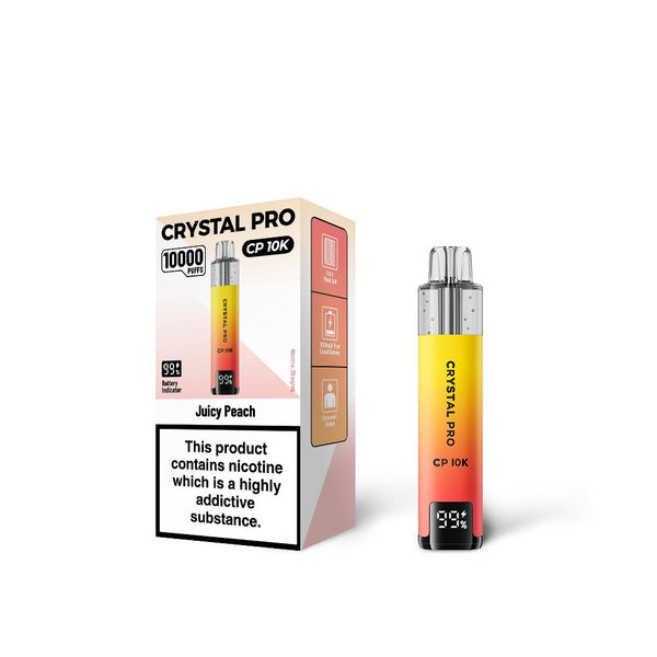 Crystal Pro 10000 (CP10K) PreFilled Pod Kit Box of 5, Juicy Peach Flavor