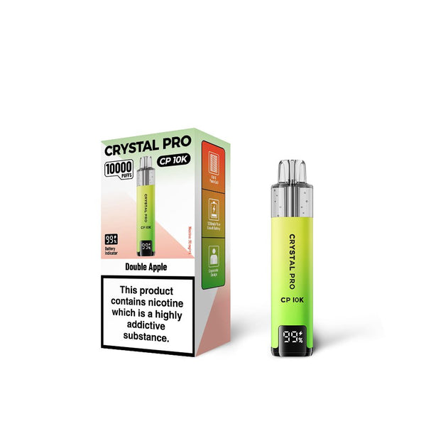 Crystal Pro 10000 Puffs (CP10K) PreFilled Vape Pod Kit, Double Apple Flavor