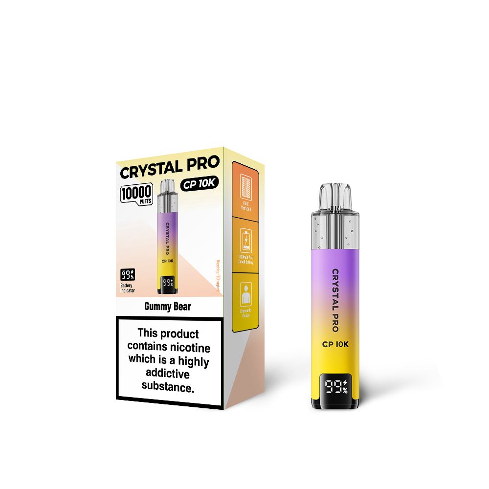 Crystal Pro 10000 Puffs (CP10K) Pre Filled Vape Pod Kit, Gummy Bear Flavor