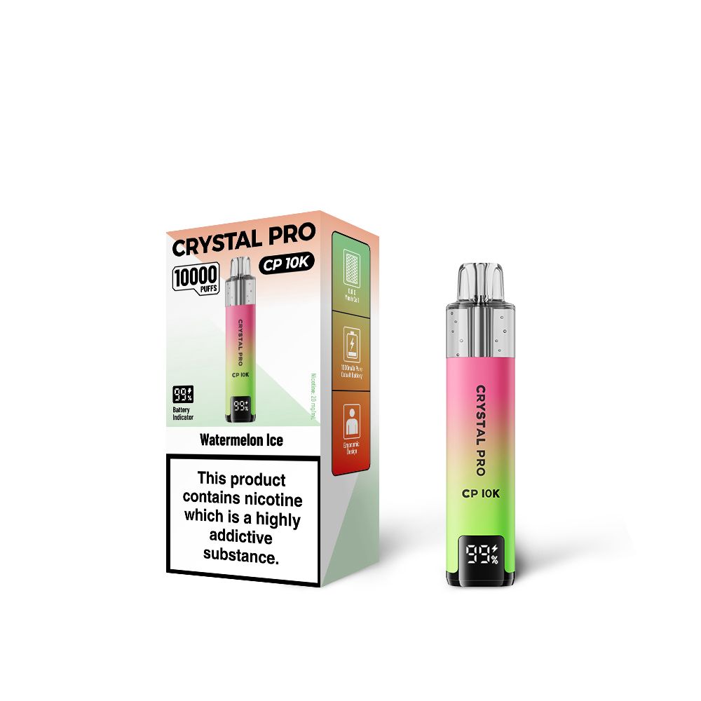 Crystal Pro 10000 Puffs (CP10K) Pre Filled Vape Pod Kit, Water Melon Flavor