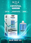 Crystal Pro Max 10K Puffs Prefilled Vape Box of 10, Blue Razz Ice Flavor
