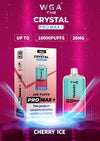 Crystal Pro Max 10K Puffs Prefilled Vape Box of 10, Cherry Ice Flavor