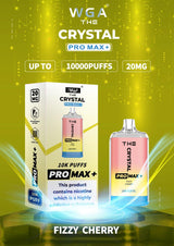 Crystal Pro Max 10K Puffs Prefilled Vape Box of 10, Fizzy Cherry Flavor