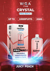 Crystal Pro Max 10K Puffs Prefilled Vape Box of 10, Juicy Peach Flavor