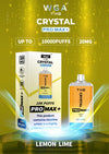 Crystal Pro Max 10K Puffs Prefilled Vape Box of 10, Lemon Lime Flavor
