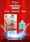 Crystal Pro Max 10K Puffs Prefilled Vape Box of 10, Strawberry Ice Flavor