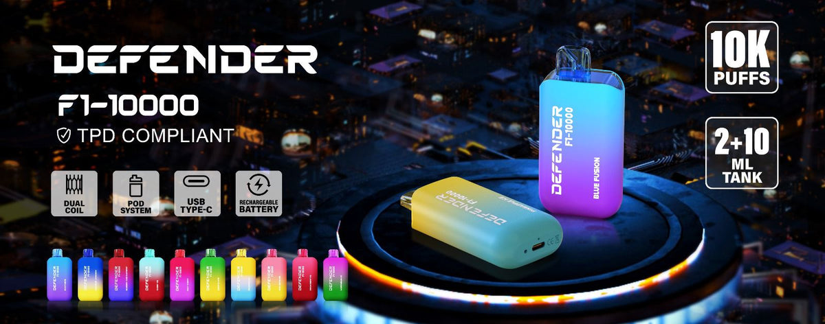 Defender F1-10K Prefilled Vape Kit Pack of 5 at UK Vaper
