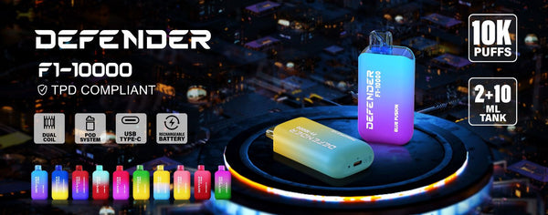Defender F1-10K Prefilled Vape Kit Pack of 5 at UK Vaper