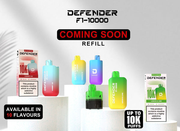 Defender F1-10K Prefilled Vape Kit Pack of 5 at UK Vaper